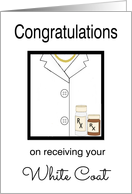 Female Pharmaceutical White Coat Congratulations - White Coat card