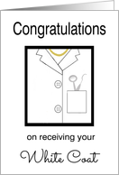 Female Dental White Coat Congratulations - White Coat & Dental Tools card