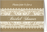 Burlap and Lace Bridal Shower Invitation card