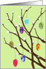 Willow twigs with Easter ornament card