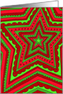 Red and green star pattern Christmas card