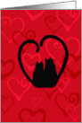 Whimsical Cats and swirly hearts Valentine’s card