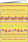 Fun vector illustrated pattern birthday card