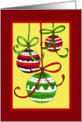 Christmas tree balls, ornaments Christmas card