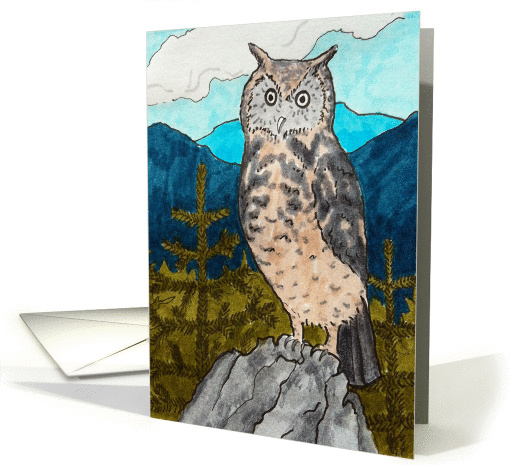 Christmas owl and wildlife scenery card (1057997)