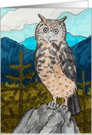 Christmas owl and wildlife scenery card