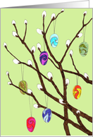 Willow twigs with Easter ornament card