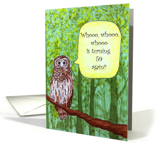 Funny and whimsical owl saying happy 60th birthday card (1136092)