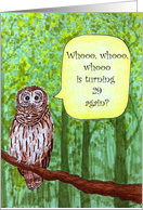 Funny and whimsical owl saying happy 30th birthday card