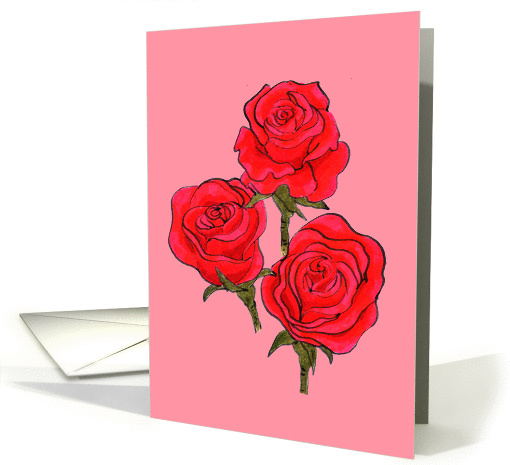 Hand drawn red roses for Valentine's Day card (1206380)