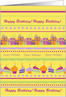 Fun vector illustrated pattern birthday card
