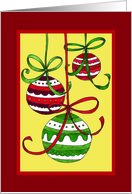Christmas tree balls, ornaments Christmas card