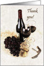 Wine bottle and glasses - thank you card