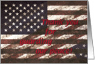 Rustic look USA flag collage on Armed forces day card
