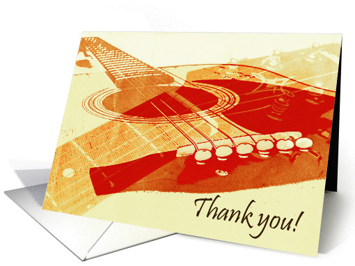 Acoustic guitar collage - thank you card (1063053)