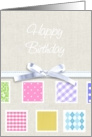 Stylish Contemporary squares Happy Birthday card