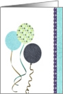 Blue Stylish Balloons Happy Birthday celebration card