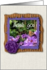Beautiful butterfly & purple daisies photo - Thank you card