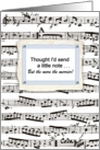 Musical notes - just sending a little note - fun music humor card
