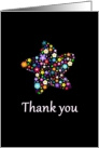 Colorful Star shape made of flowers - Thank you card