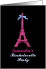 Girly Hot Pink Paris Eiffel Tower Bachelorette Party Invitation card