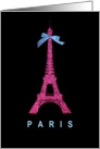 Girly Hot Pink Paris Eiffel Tower card