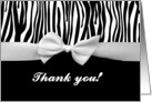 Zebra stripe with ribbon graphic - Thank you for coming to my party card