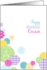 Happy Birthday Girl Cousin - Colorful abstract dots on white card
