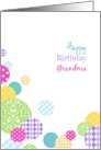 Happy Birthday Grandma - Colorful pretty pattern dots on white card