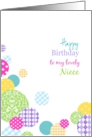 Happy Birthday lovely niece - Colorful pretty pattern dots on white card