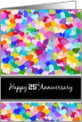 Happy 25th Anniversary personalized year - rainbow confetti hearts card