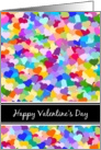 Colorful Happy Valentine’s Day with rainbow confetti love hearts card