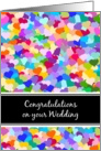 Congratulations on your Wedding: Colorful rainbow confetti love hearts card