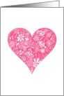 Hot Pink decorated Love Heart - Romantic any occasion card for her card