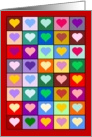 Multicolored heart squares - Happy Wedding Anniversary card