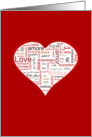 International Red heart - love typography in many different languages card
