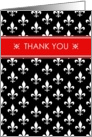 Black and white Fleur de lis elegant general Thank You card