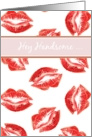 Hey handsome - sexy & flirty lipstick kisses birthday card for him card