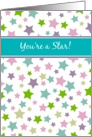 You’re a star - Thank you for your help card - pretty pastel stars card