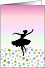 Dancing amongst the stars - Pink ballerina dancer card
