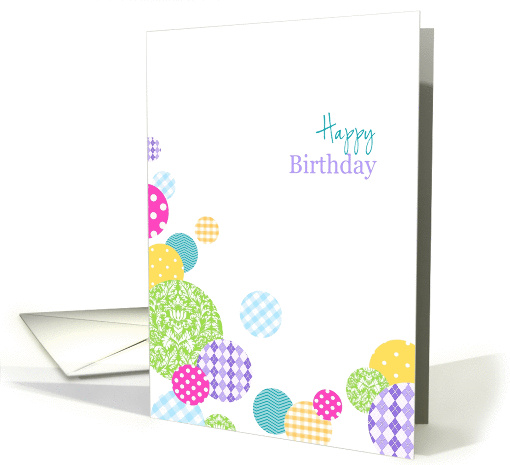 Colorful & Bright abstract Happy Birthday card for her card (1064515)