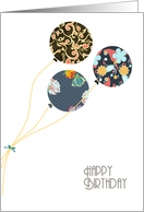 Stylish Modern Happy Birthday Balloons card