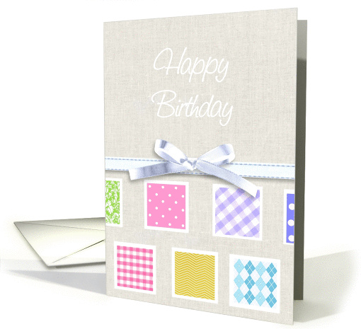 Stylish Contemporary squares Happy Birthday card (1064547)
