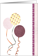 Pink Stylish Balloons Happy Birthday celebration card