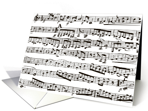 Black and White Music notes - any occasion note card (1065077)