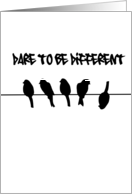 Dare to be different - funny birds on a wire card