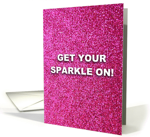 Hot Pink Get Your Sparkle On Bachelorette party invitation card