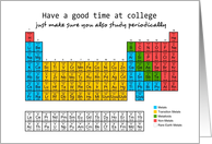 Good luck at college - Chemistry periodic table humor card