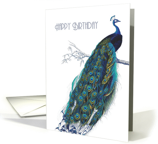 Beautiful Vintage Peacock - Happy Birthday card (1065643)