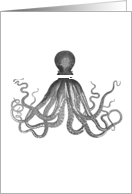 Vintage Octopus / Kraken in black and white card